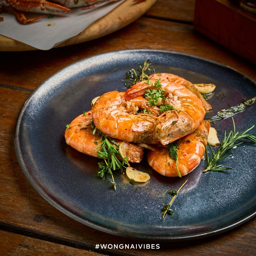 King prawn rosemary at Laciana By The Sea, Hua Hin